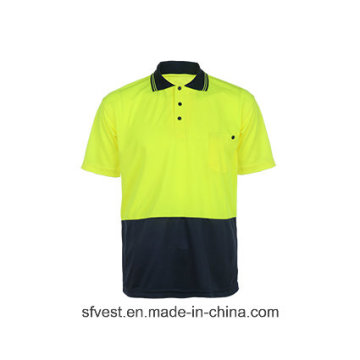 Combinaison de couleur Collier Design Polos Dernier polo réfléchissant de conception de sécurité avec tissu de polyester Birdeye